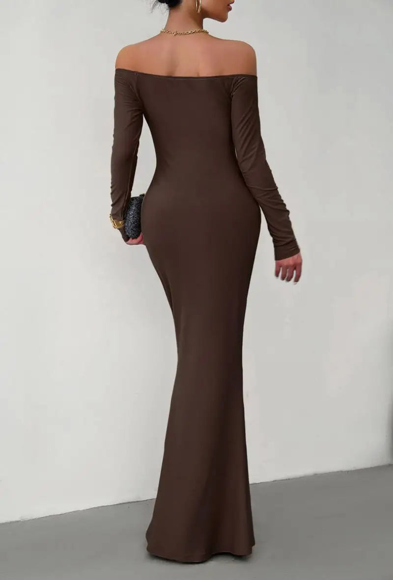 Off Shoulder Bodycon Mermaid Evening Dress - Full Length Evening | Chuzko.com