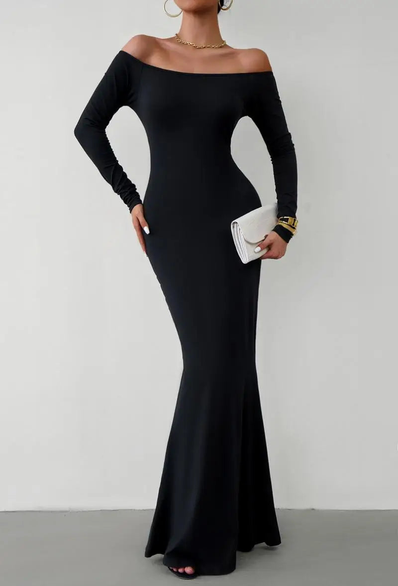 Off Shoulder Bodycon Mermaid Evening Dress - Full Length Evening | Chuzko.com