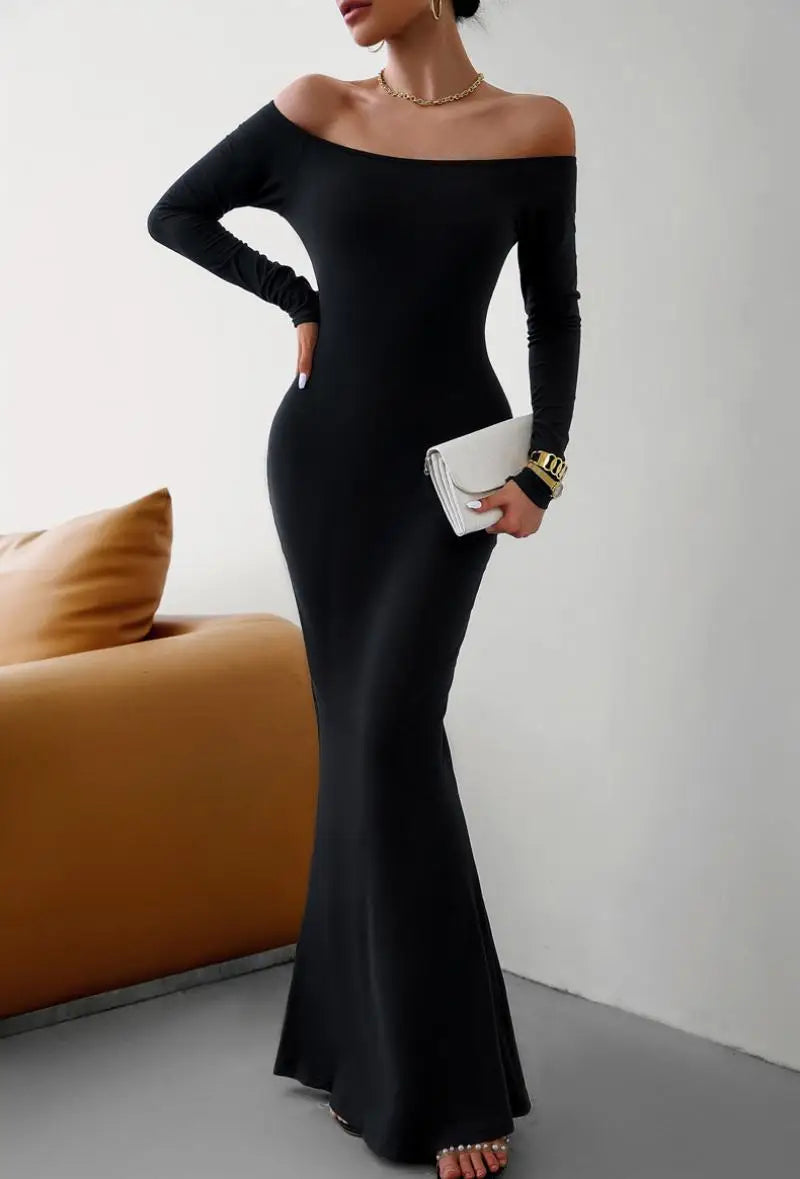 Off Shoulder Bodycon Mermaid Evening Dress - Full Length Evening | Chuzko.com