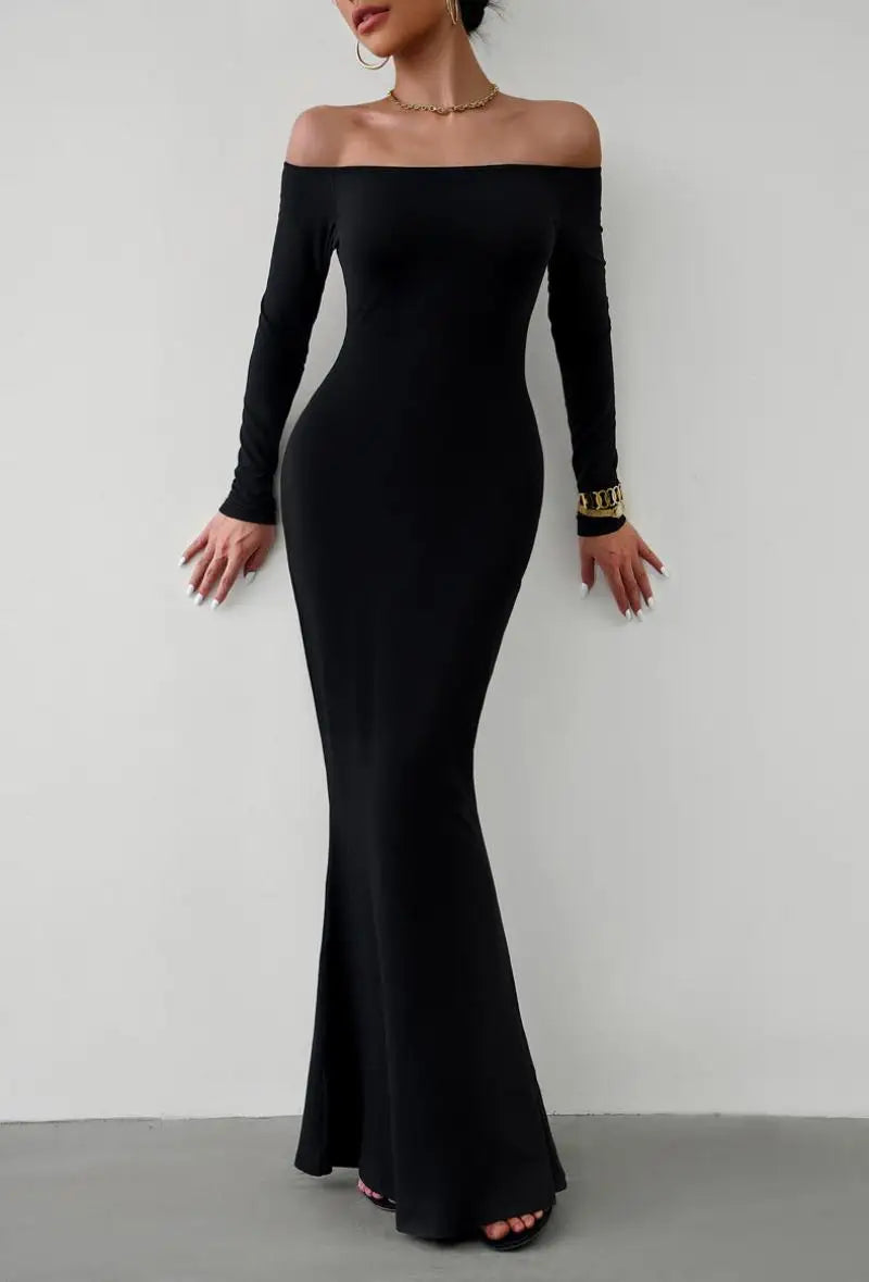 Off Shoulder Bodycon Mermaid Evening Dress - Full Length Evening | Chuzko.com