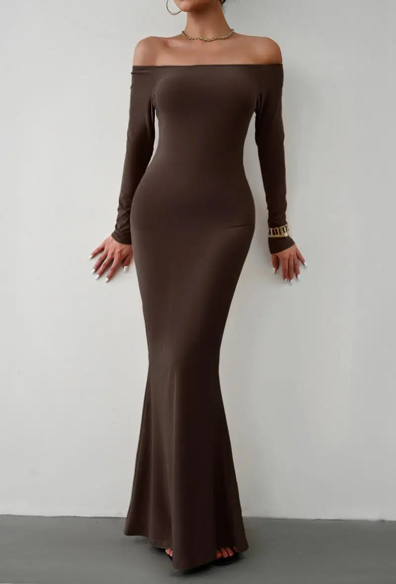 Off Shoulder Bodycon Mermaid Evening Dress - Full Length Evening | Chuzko.com