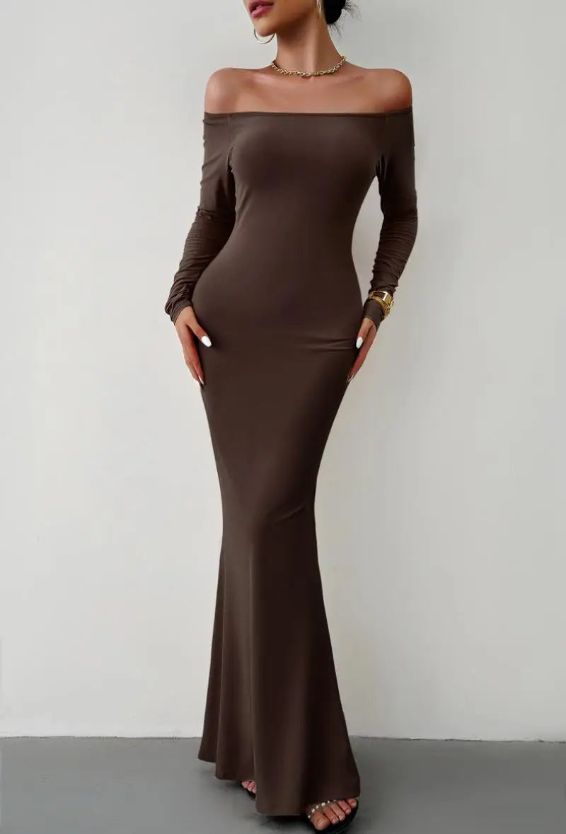 Off Shoulder Bodycon Mermaid Evening Dress - Full Length Evening | Chuzko.com