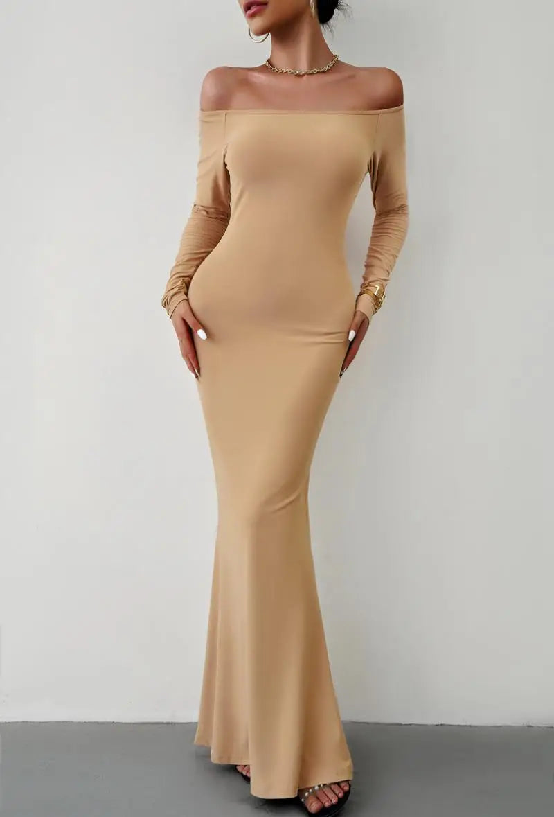 Off Shoulder Bodycon Mermaid Evening Dress - Full Length Evening | Chuzko.com