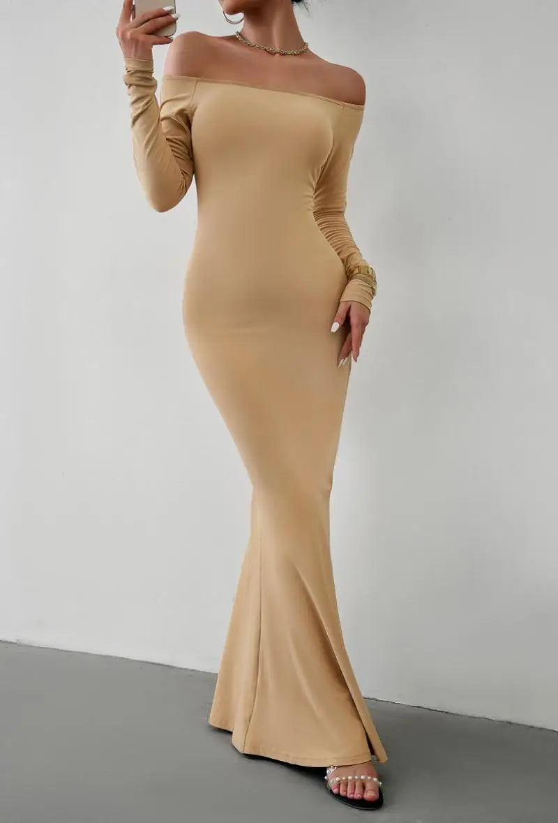 Off Shoulder Bodycon Mermaid Evening Dress - Full Length Evening | Chuzko.com