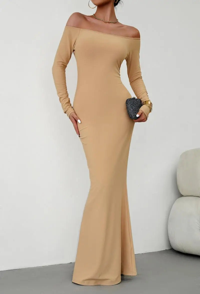 Off Shoulder Bodycon Mermaid Evening Dress - Full Length Evening | Chuzko.com