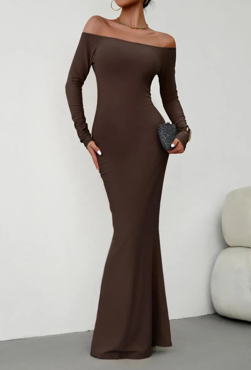 Off Shoulder Bodycon Mermaid Evening Dress - Full Length Evening | Chuzko.com