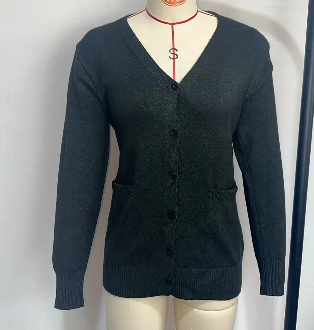 Mid-Length Button Cardigan Essential Layering Knitwear Cardigans | Chuzko.com