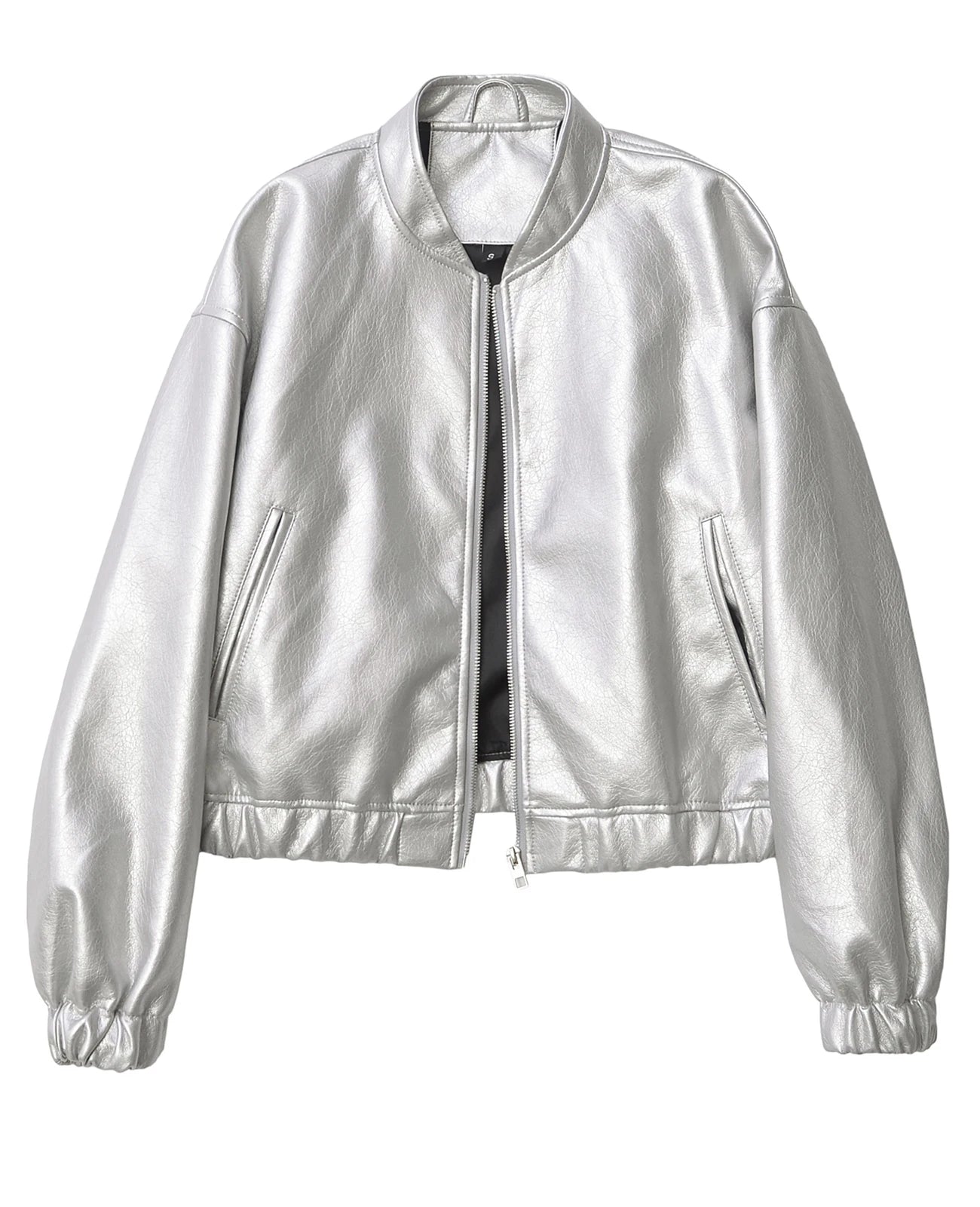 Metallic Bomber Silver Pilot Jacket Moto Jackets | Chuzko.com