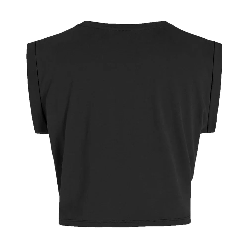 Tummy Knot Twist Cropped Solid Tee Tees | Chuzko.com