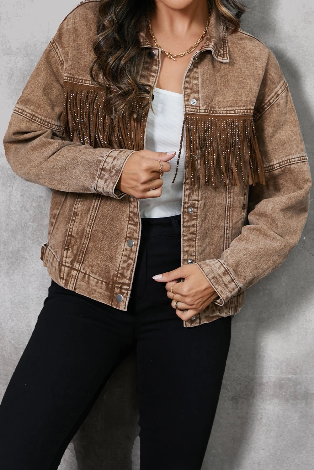 Retro Denim Women Jacket Autumn Winter Frills Denim Jackets | Chuzko.com