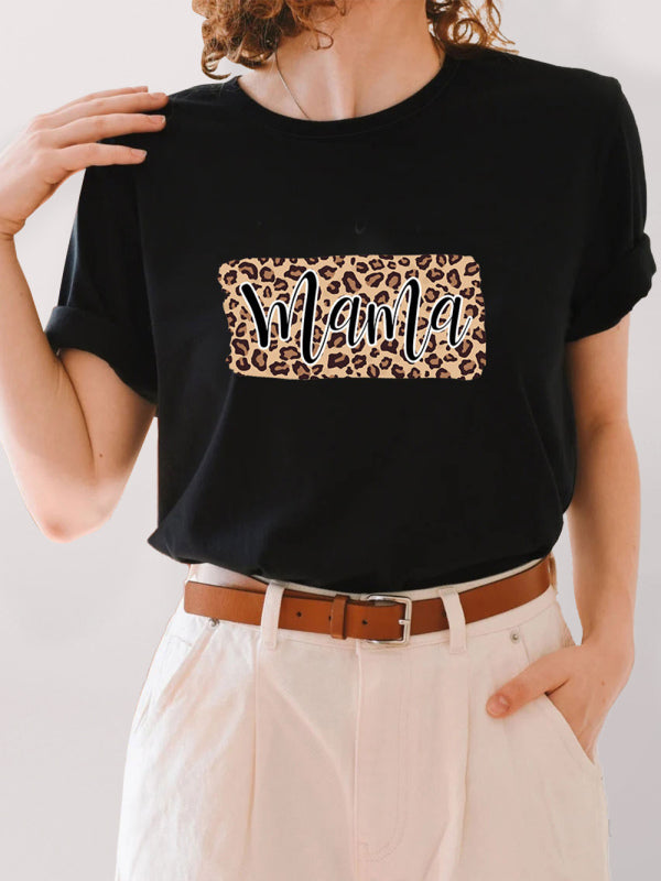 Mama Leopard Print Black Tee – Perfect Match!	