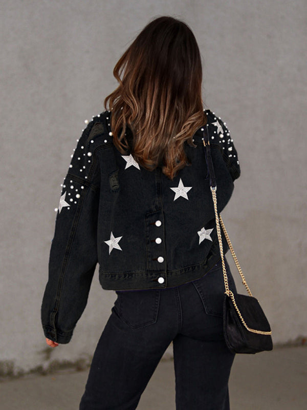 Stars & Planets = Galaxy Denim Jacket Denim Jackets | Chuzko.com