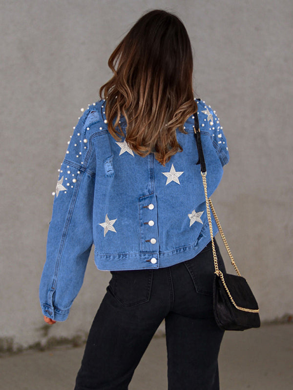 Stars & Planets = Galaxy Denim Jacket Denim Jackets | Chuzko.com