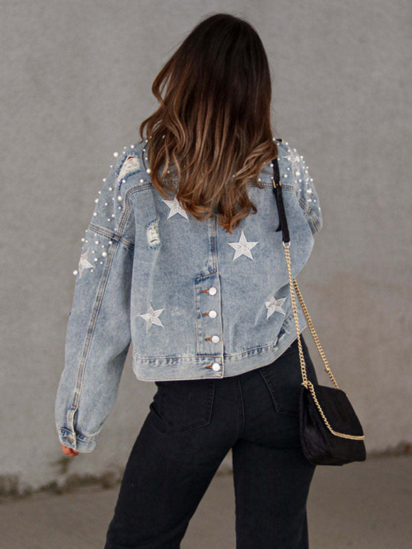 Stars & Planets = Galaxy Denim Jacket Denim Jackets | Chuzko.com