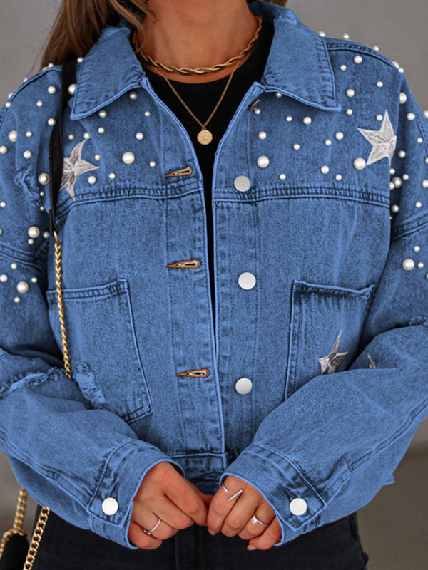 Stars & Planets = Galaxy Denim Jacket Denim Jackets | Chuzko.com