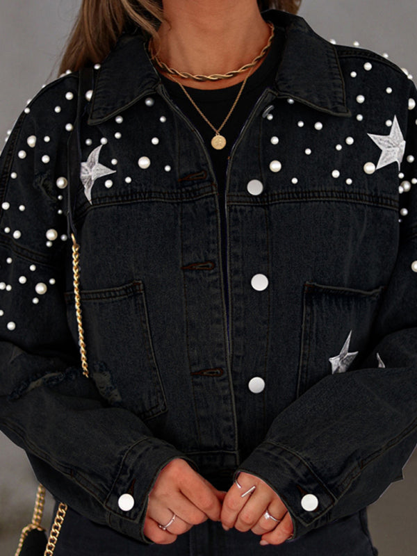 Stars & Planets = Galaxy Denim Jacket Denim Jackets | Chuzko.com