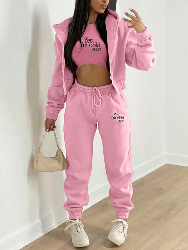 3-Piece Matching Set Tracksuit – Hoodies-Tanks-Pants Matching | Chuzko.com