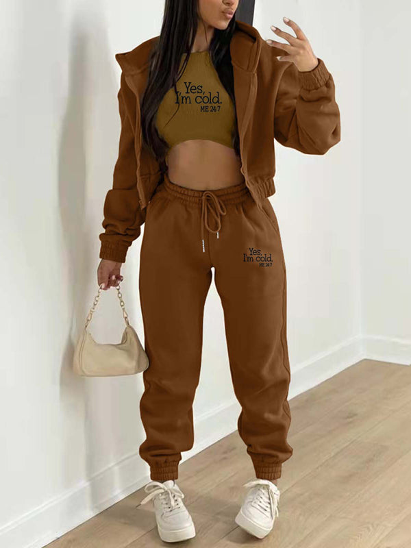 3-Piece Matching Set Tracksuit – Hoodies-Tanks-Pants Matching | Chuzko.com