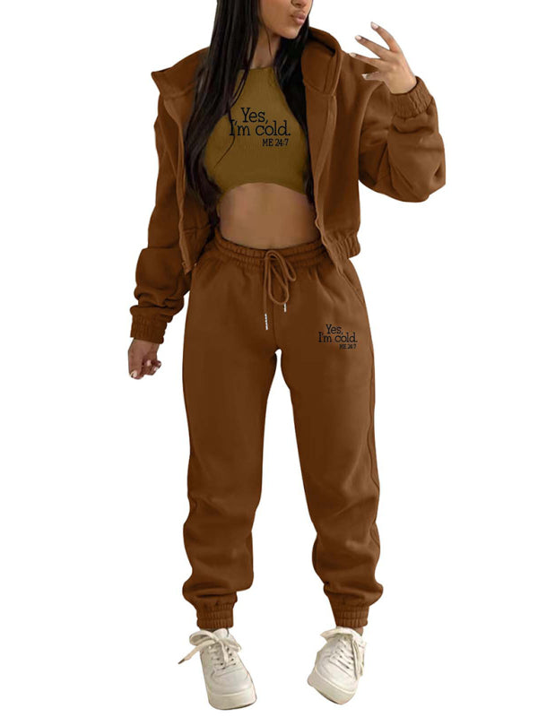 3-Piece Matching Set Tracksuit – Hoodies-Tanks-Pants Matching | Chuzko.com