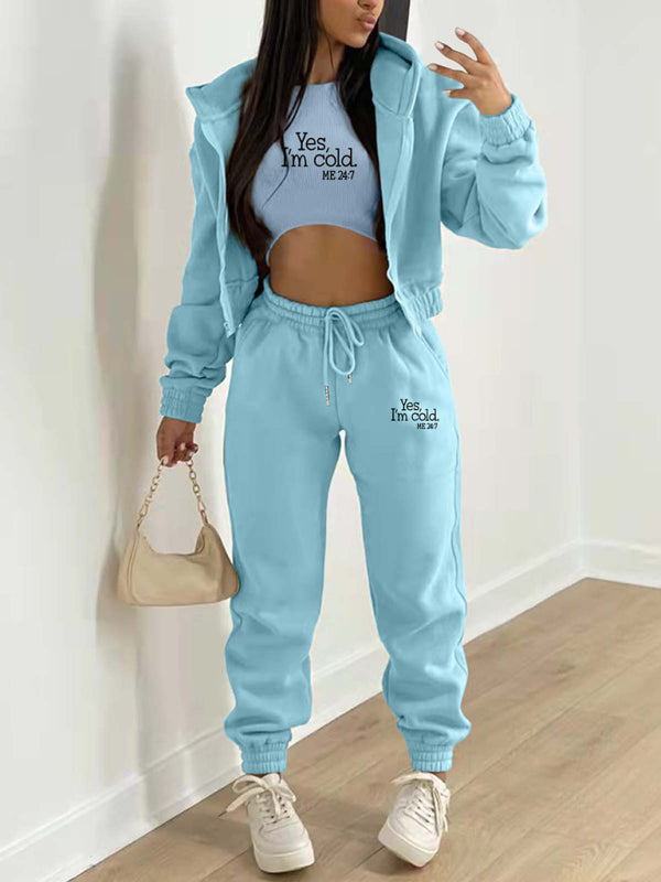 3-Piece Matching Set Tracksuit – Hoodies-Tanks-Pants Matching | Chuzko.com