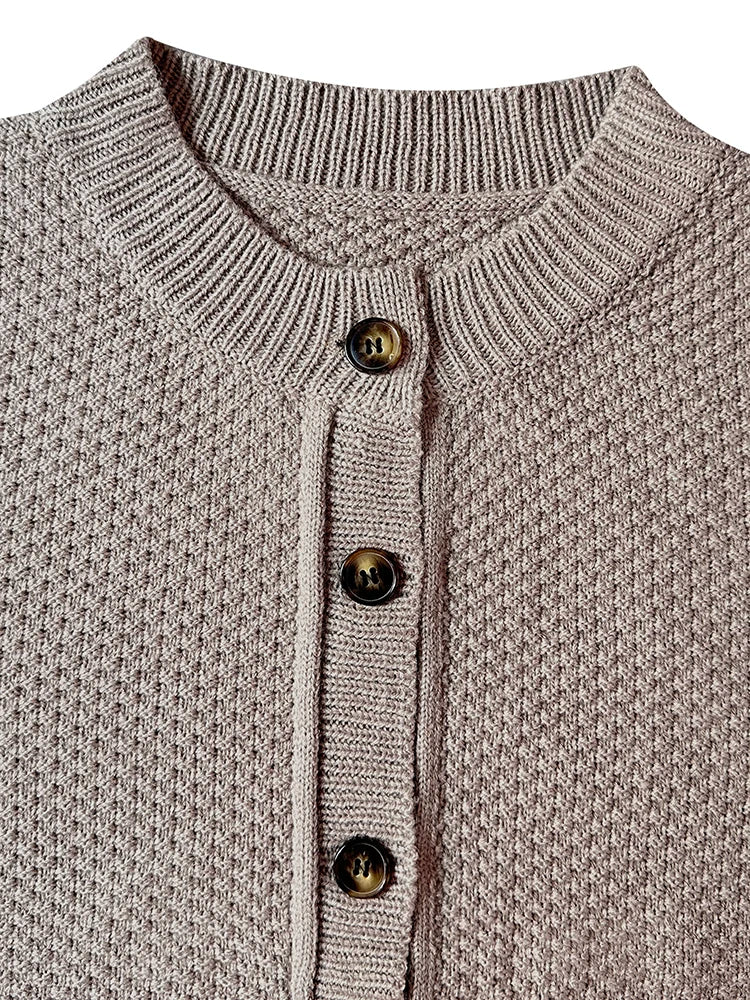 Thick Knit Button Up Classic Short Cardis Cardigans | Chuzko.com