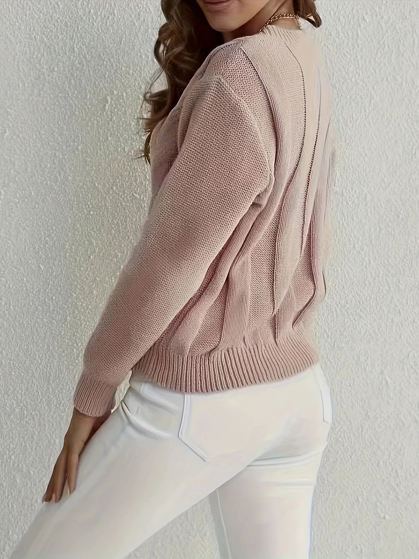 V-neck Knitting Combination Sweaters Women Sweaters | Chuzko.com