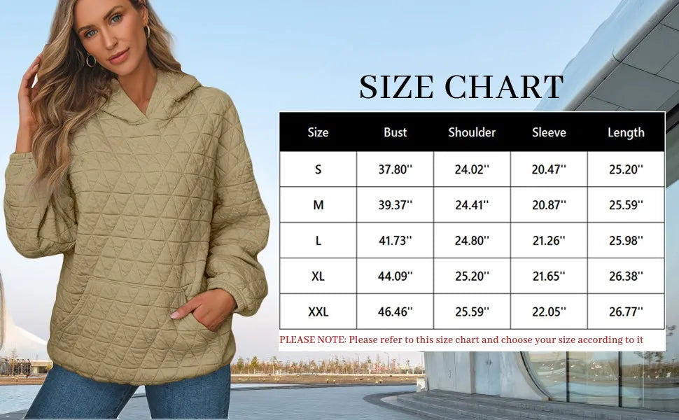 Sweatshirt Quilted Hoodie Kangaroo Pouch Sweatshirts | Chuzko.com