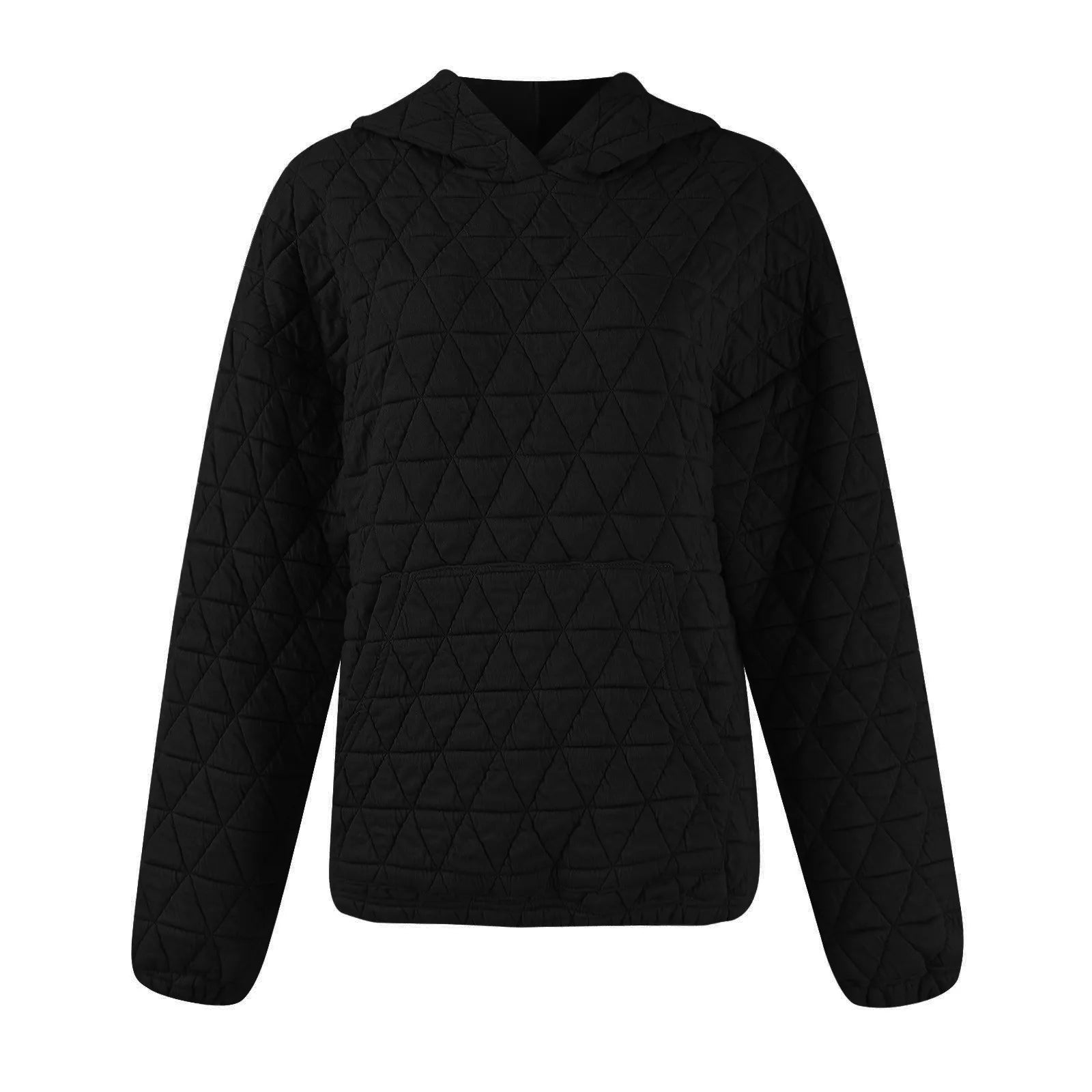 Sweatshirt Quilted Hoodie Kangaroo Pouch Sweatshirts | Chuzko.com