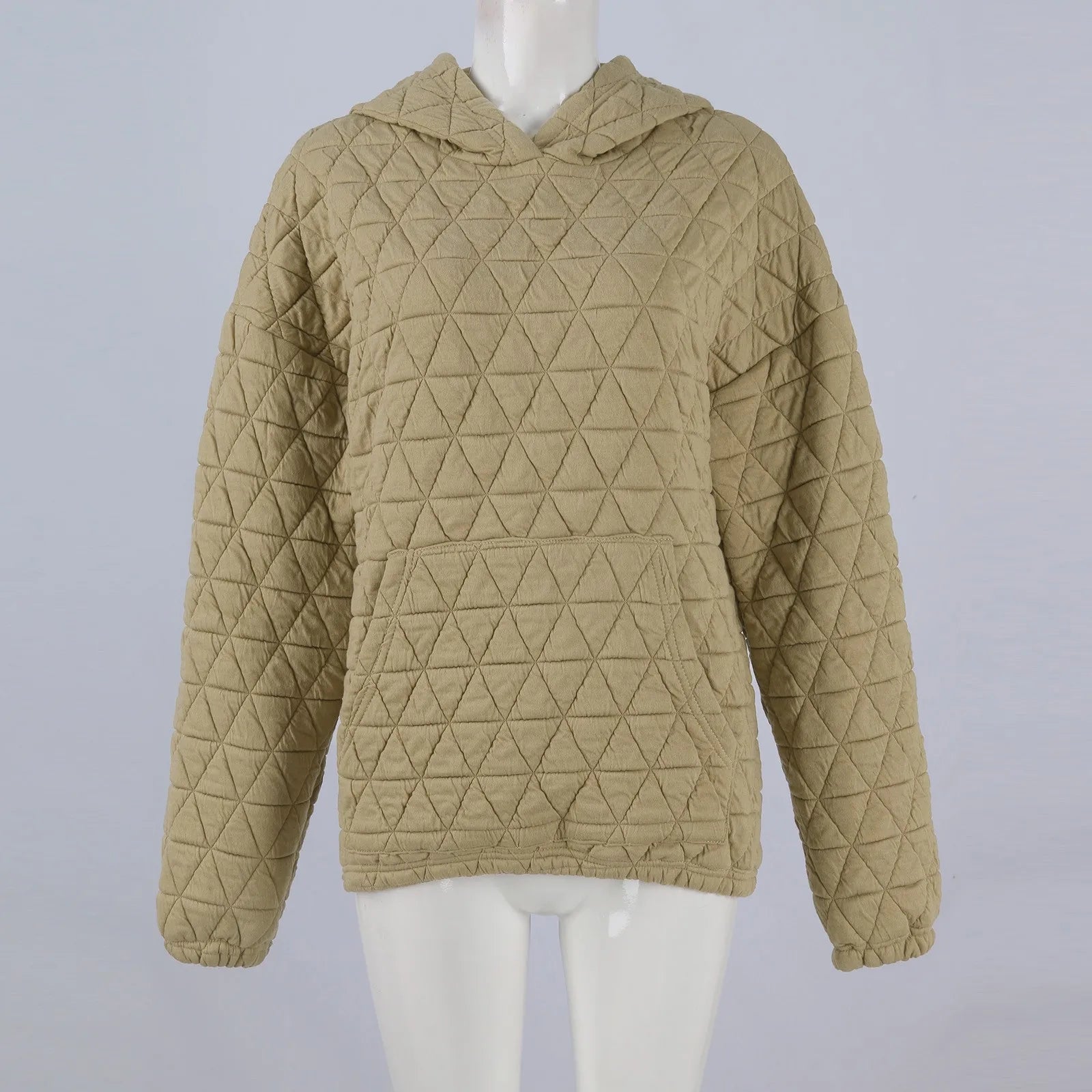 Sweatshirt Quilted Hoodie Kangaroo Pouch Sweatshirts | Chuzko.com