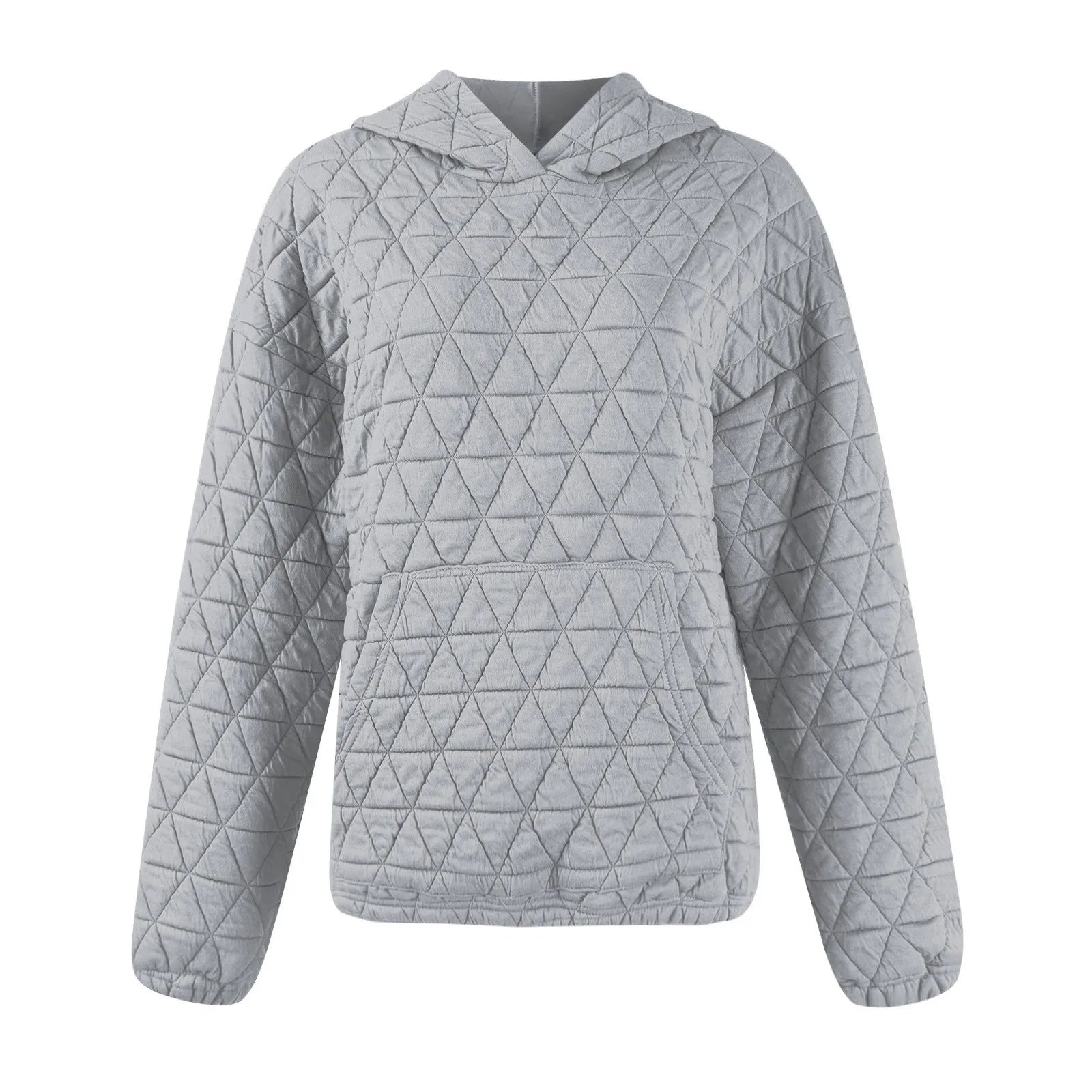 Sweatshirt Quilted Hoodie Kangaroo Pouch Sweatshirts | Chuzko.com