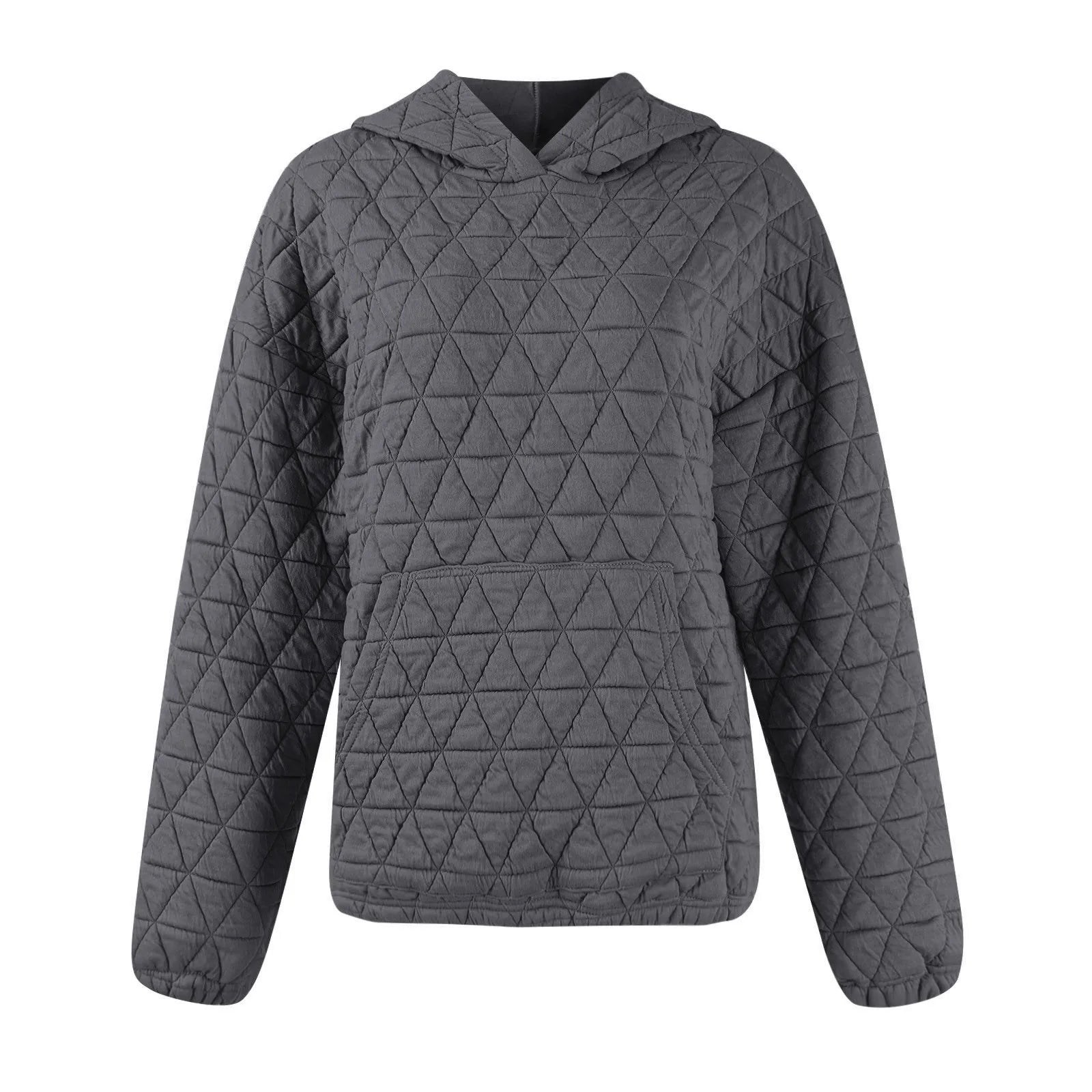 Sweatshirt Quilted Hoodie Kangaroo Pouch Sweatshirts | Chuzko.com