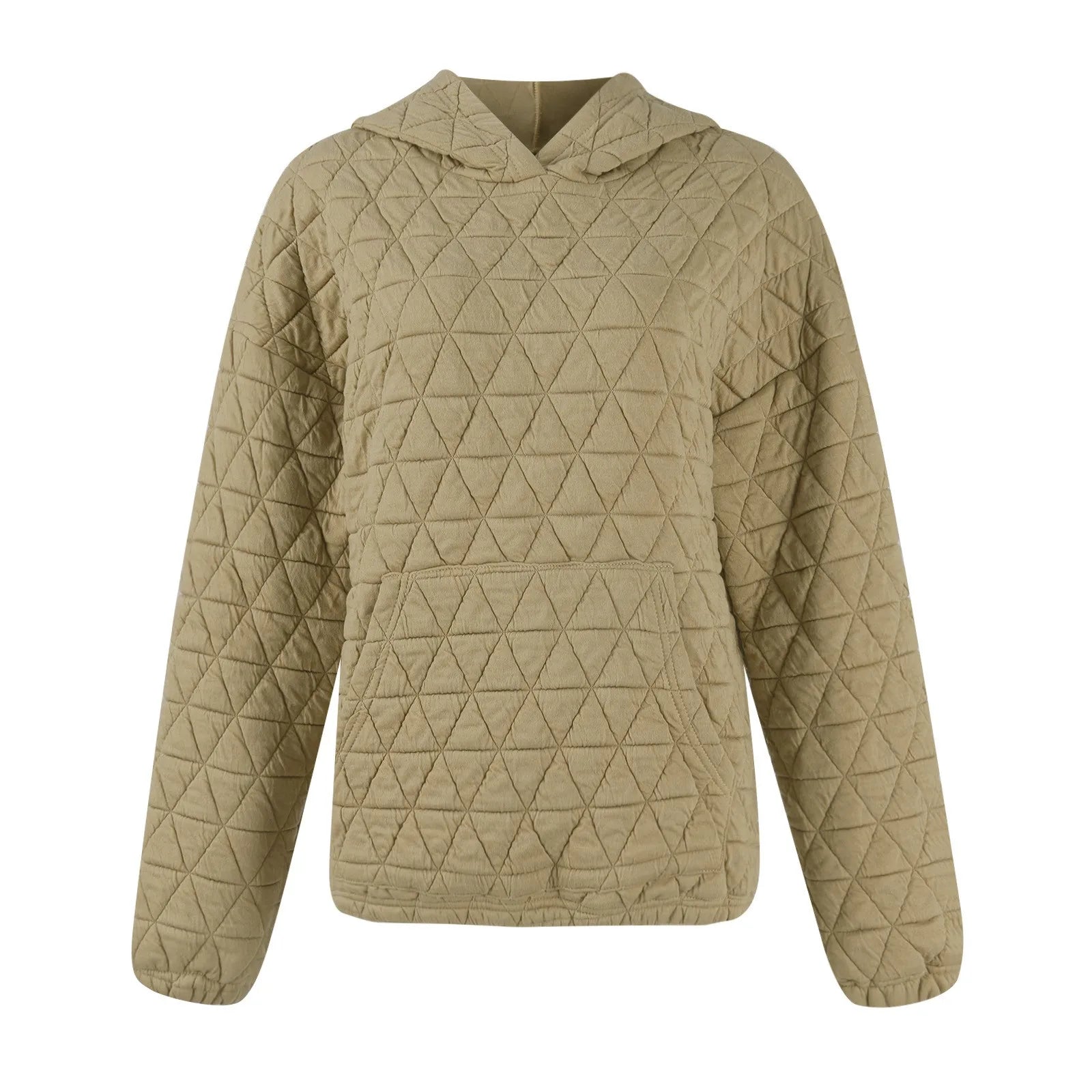 Sweatshirt Quilted Hoodie Kangaroo Pouch Sweatshirts | Chuzko.com