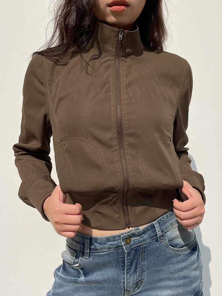 Cropped Bomber Jacket Snug Fit Bomber Jackets | Chuzko.com