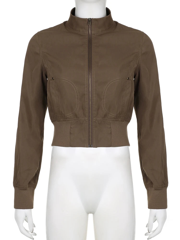 Cropped Bomber Jacket Snug Fit Bomber Jackets | Chuzko.com