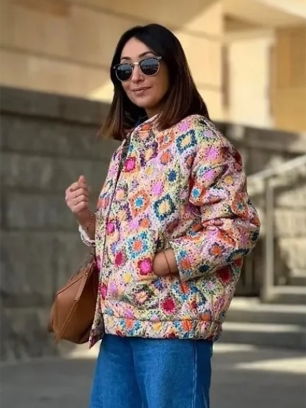 Eclectic Snap-Up Jacket - Stand Out This Winter Jackets | Chuzko.com