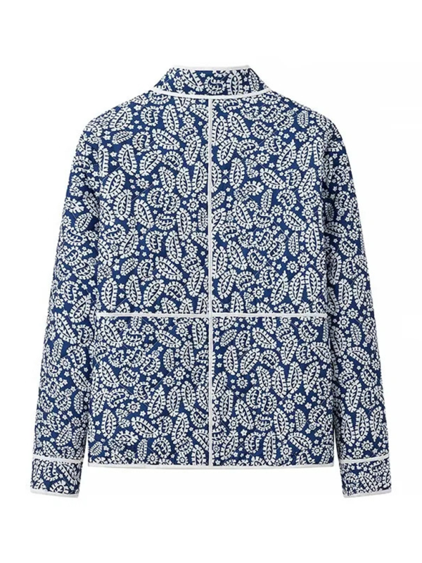 Classic Blue Floral Mandarin Jacket Jackets | Chuzko.com