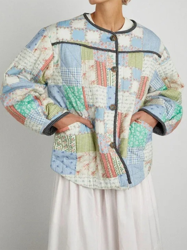 Floral Print Wrap Cotton Jacket Jackets | Chuzko.com