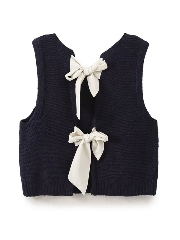 New Fashion Vest Bow Tie Sweater Vest Knit Tops | Chuzko.com