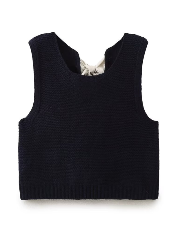 New Fashion Vest Bow Tie Sweater Vest Knit Tops | Chuzko.com