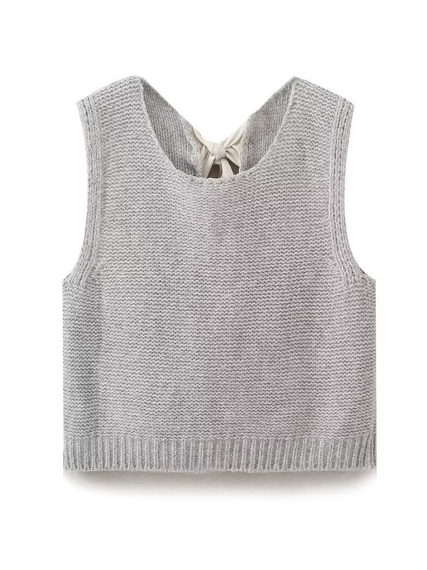 New Fashion Vest Bow Tie Sweater Vest Knit Tops | Chuzko.com