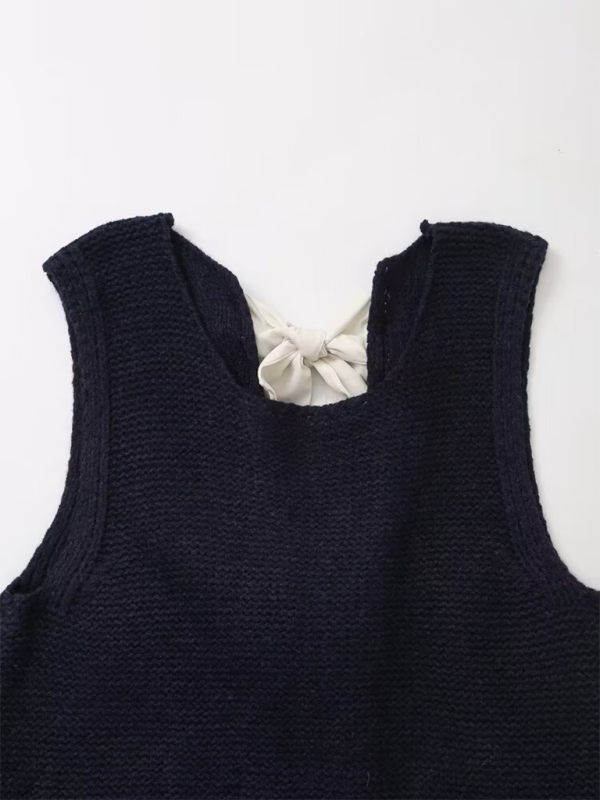 New Fashion Vest Bow Tie Sweater Vest Knit Tops | Chuzko.com