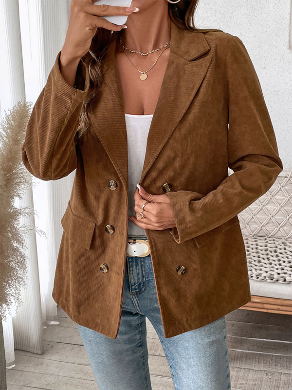 Autumn Brown Corduroy Blazer Blazers | Chuzko.com