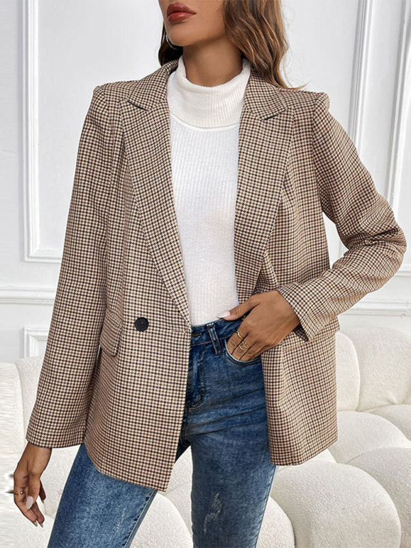 Classic Houndstooth Women's Blazer	