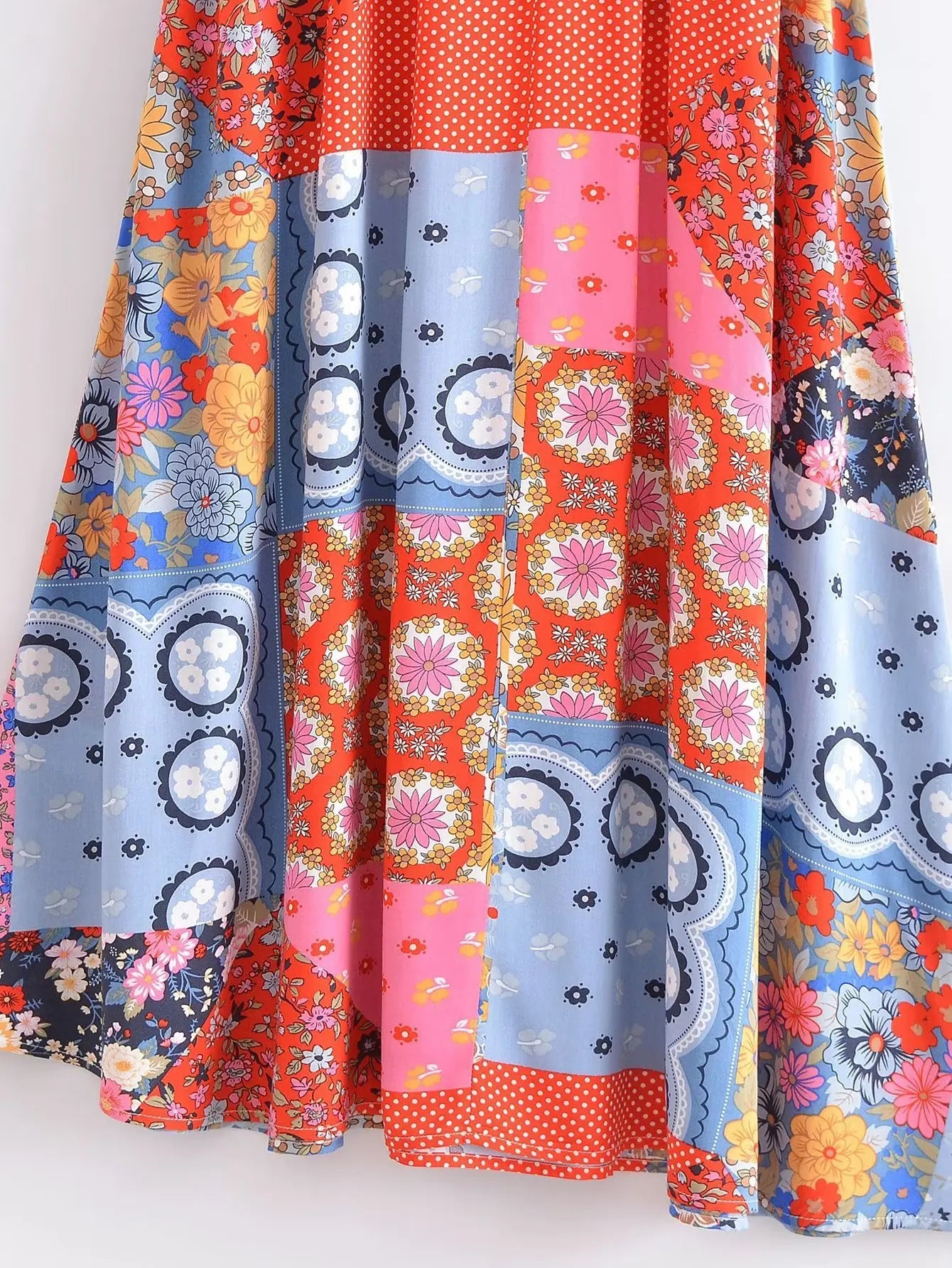 Boho Frill V-Neck 100% Viscose Dress Floral Print Boho Dresses | Chuzko.com