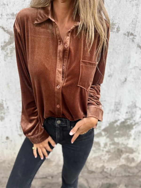 Classic Velvet Button-Down Fall Shirt Velvet Shirts | Chuzko.com