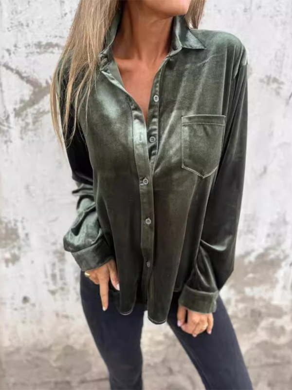 Classic Velvet Button-Down Fall Shirt Velvet Shirts | Chuzko.com