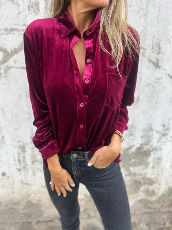 Classic Velvet Button-Down Fall Shirt Velvet Shirts | Chuzko.com