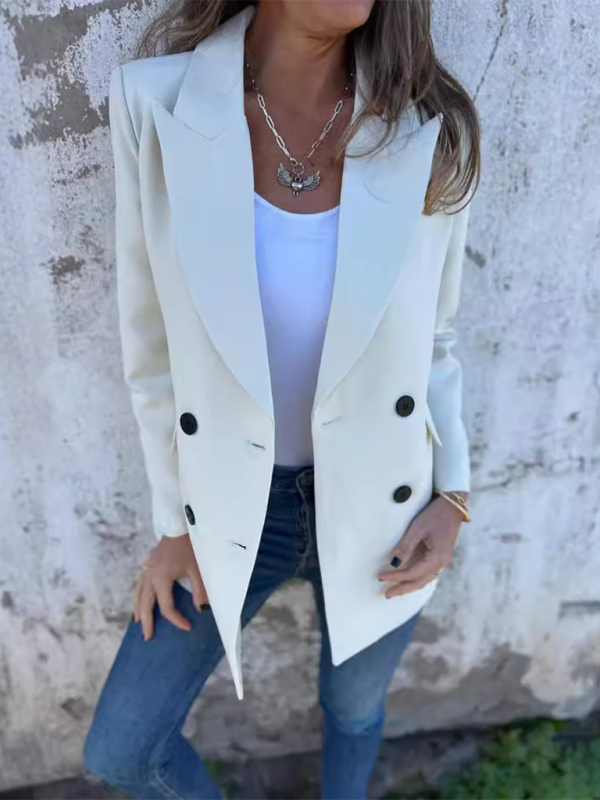 Structured Double-Breasted Blazer for Professional Look	