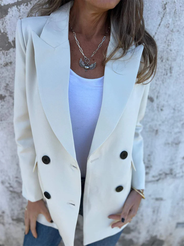 Structured Double-Breasted Blazer for Professional Look Blazers | Chuzko.com