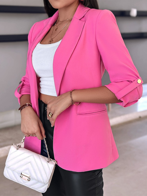 Tailored Open-Front 3/4 Sleeve Blazer for Office Blazers | Chuzko.com